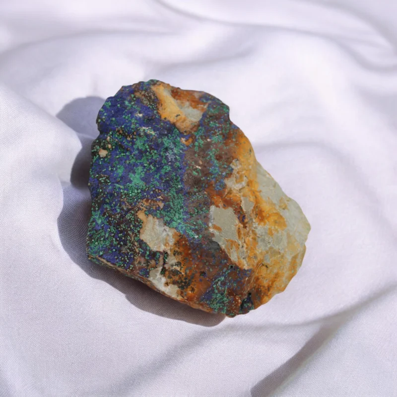 A 1.7 kg chunk of Azurite with Malachite, featuring deep blue and green tones, ideal for transformation, emotional balance, and healing energy.