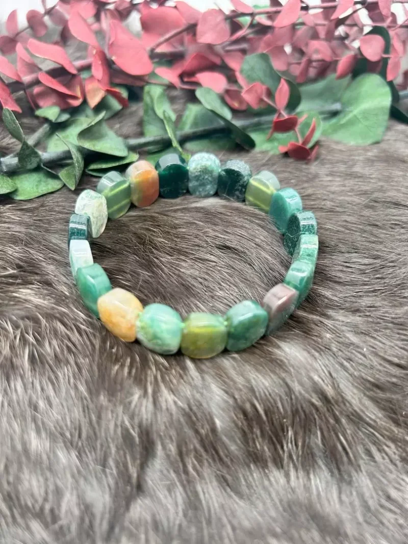 deep green moss agate bangles