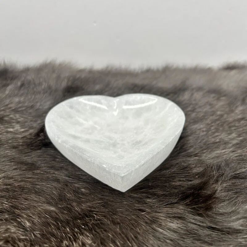 Selenite Bowl White Heart (S)