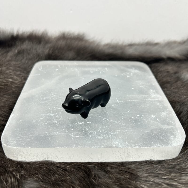 Carved Shungite Pig-Shungite Carving