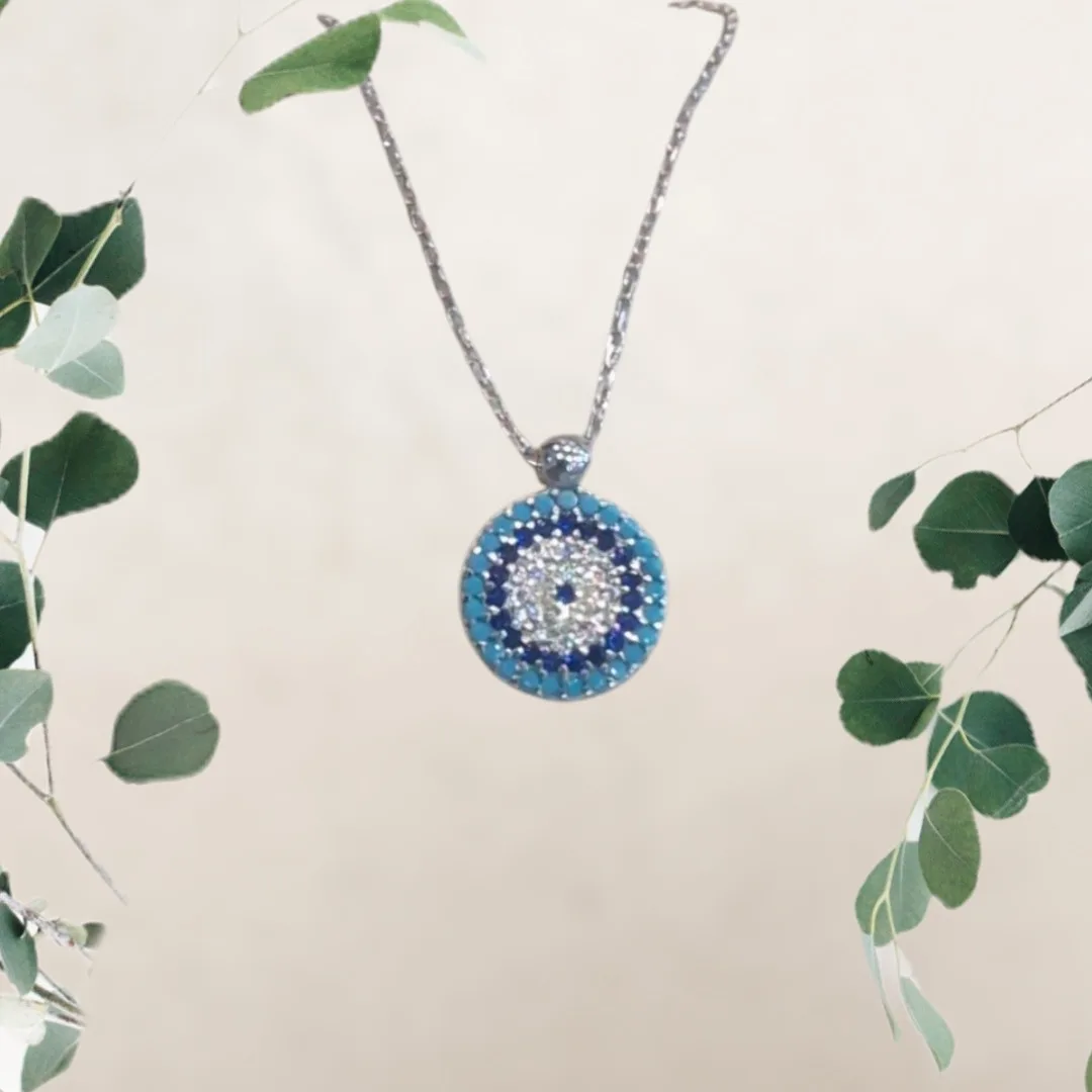 Evil Eye Necklace Round