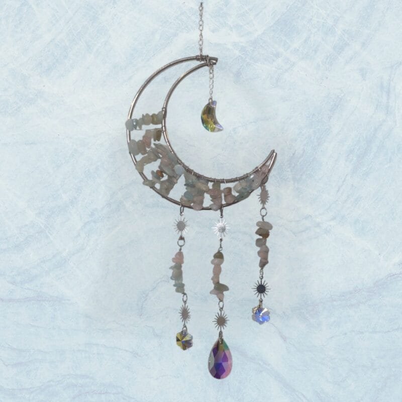 Moon Morganite Suncatcher