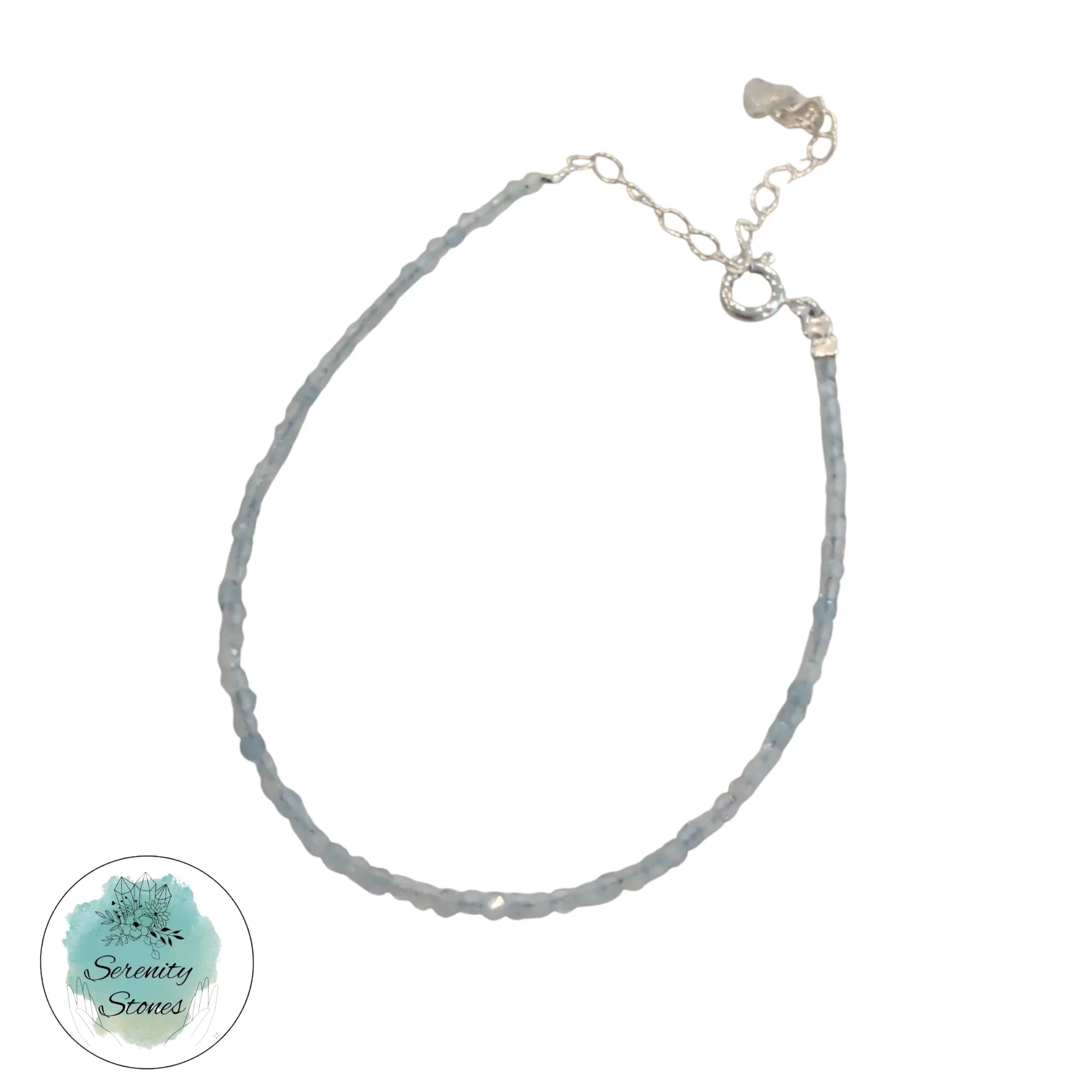 Aquamarine Bracelet with Silver Clasp
