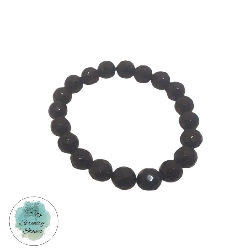 Faceted Obsidian Bracelet 10mm