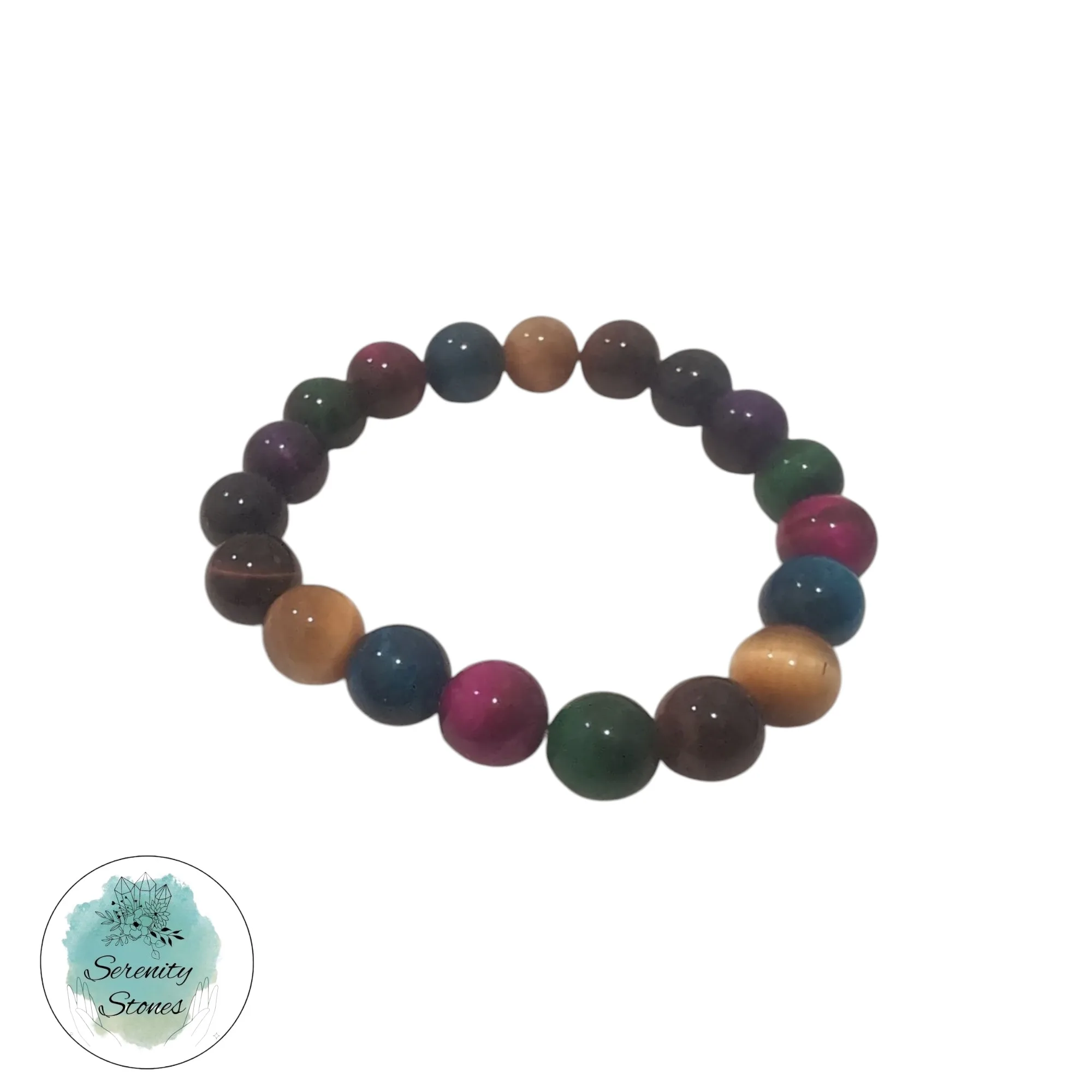 Multicoloured Tigers Eye Bracelet 10mm
