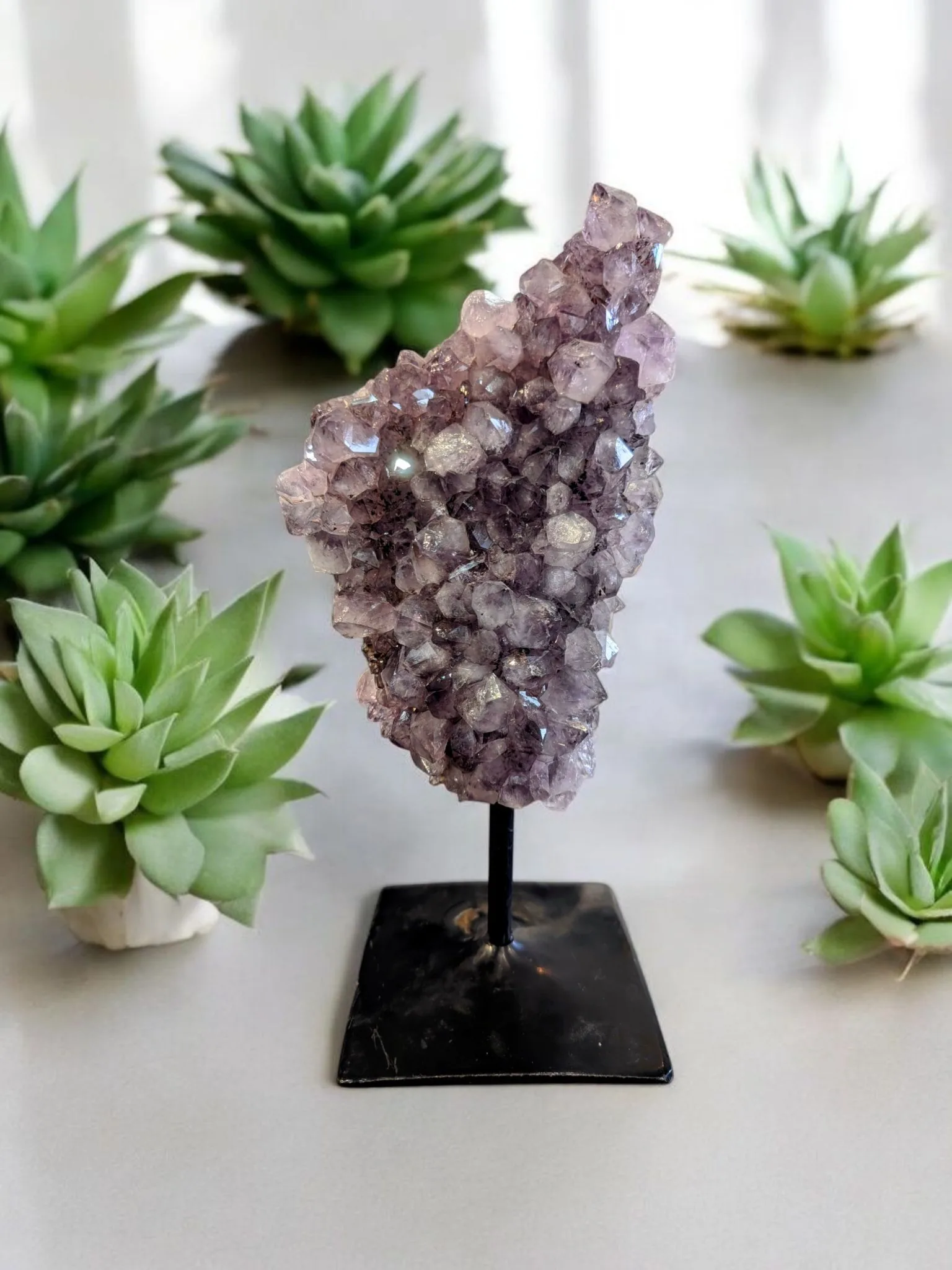 Amethyst Cluster w/ Metal Stand #2