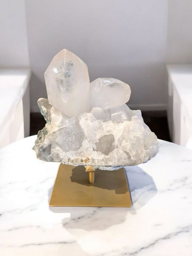 Clear Quartz Cluster w/ Metal Stand #10