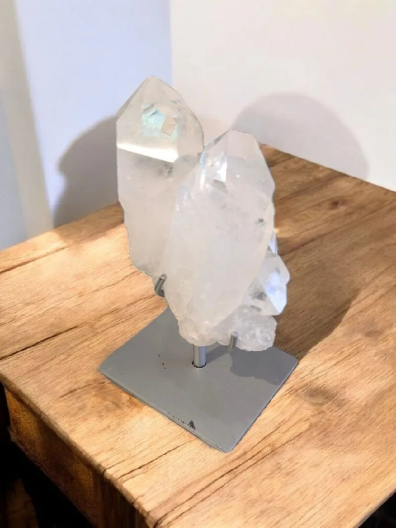 Clear Quartz Cluster w/ Metal Stand #11