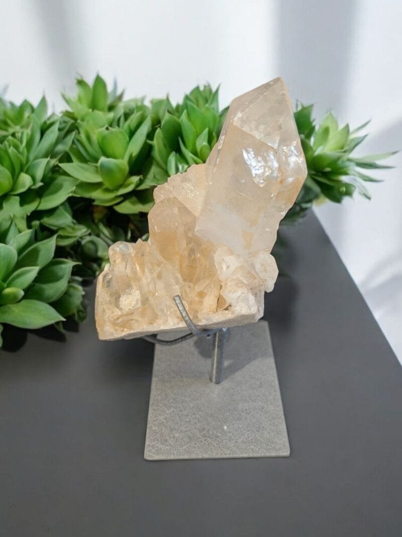 Clear Quartz Cluster w/ Metal Stand #4