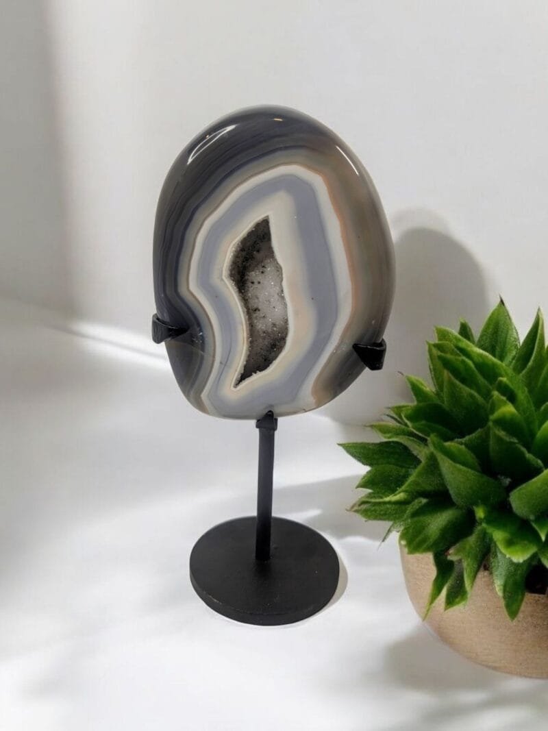 Polished Agate w/ Metal Stand