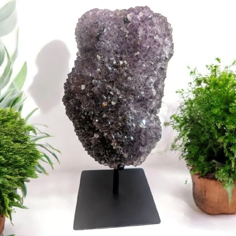 Amethyst Cluster w/ Metal Stand