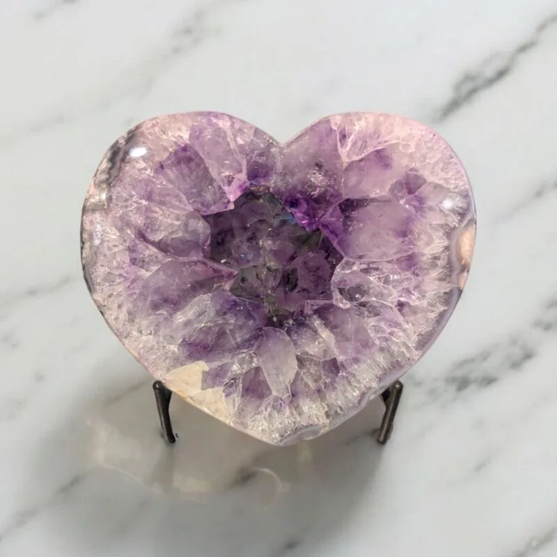 Amethyst Heart w/ Metal Stand #2