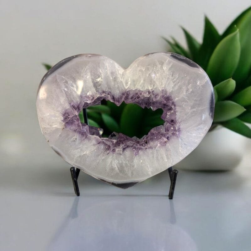 Amethyst Heart w/ Metal Stand #3
