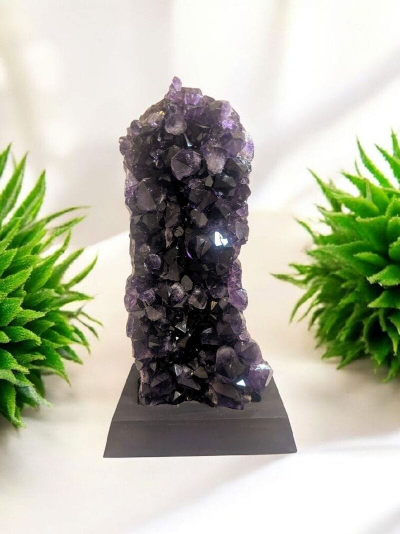 Amethyst Cluster w/ Wooden Base
