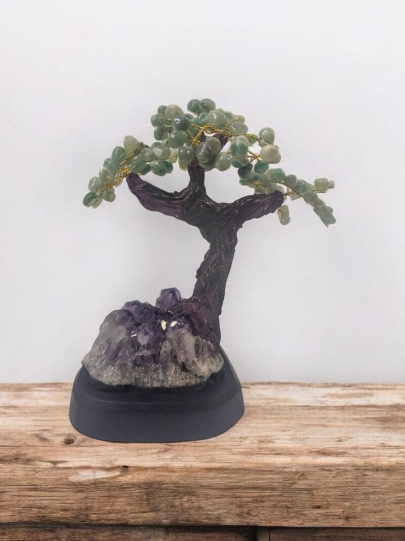 Green Aventurine Tree on Amethyst Base (S)