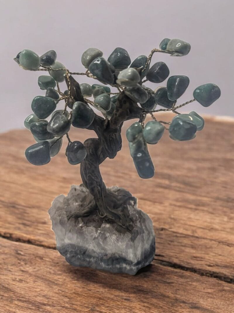 Green Aventurine Tree on Amethyst Base (XS)