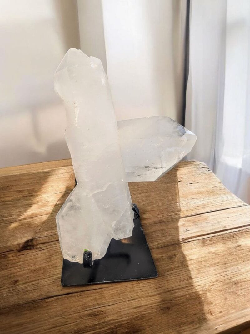 Clear Quartz Point w/ Metal Stand