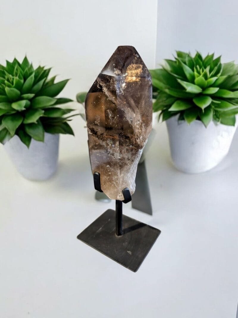 Smoky Quartz Point w/ Metal Stand #3