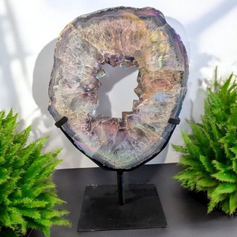 Pearl Amethyst Portal w/ Metal Stand