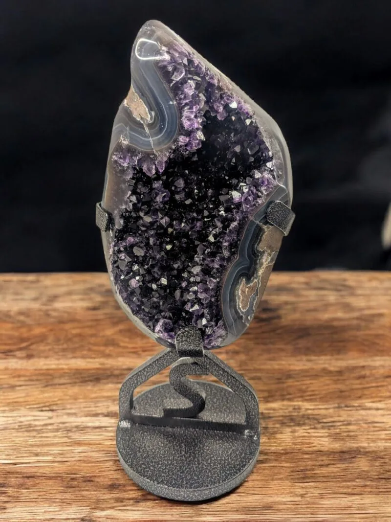 Amethyst Druze w/ Metal Stand #2 (Collector's Item)