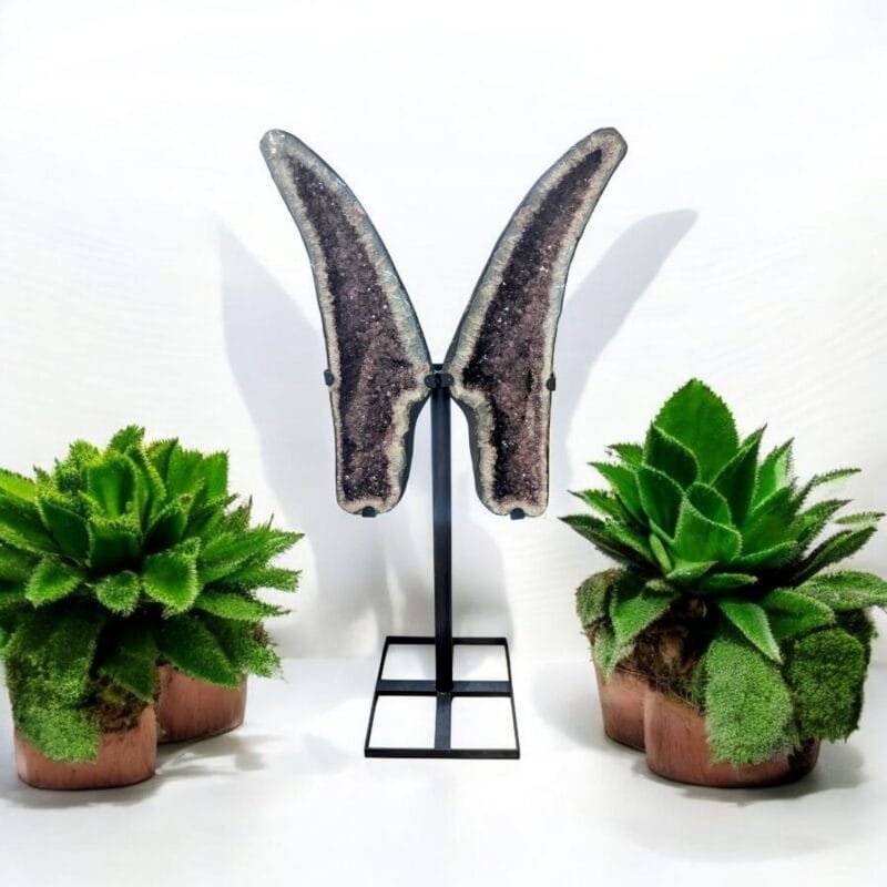 Amethyst Butterfly w/ Metal Stand (Collector's Item)