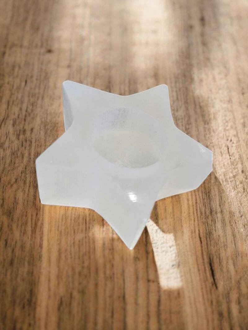 Star Selenite Candle Holder