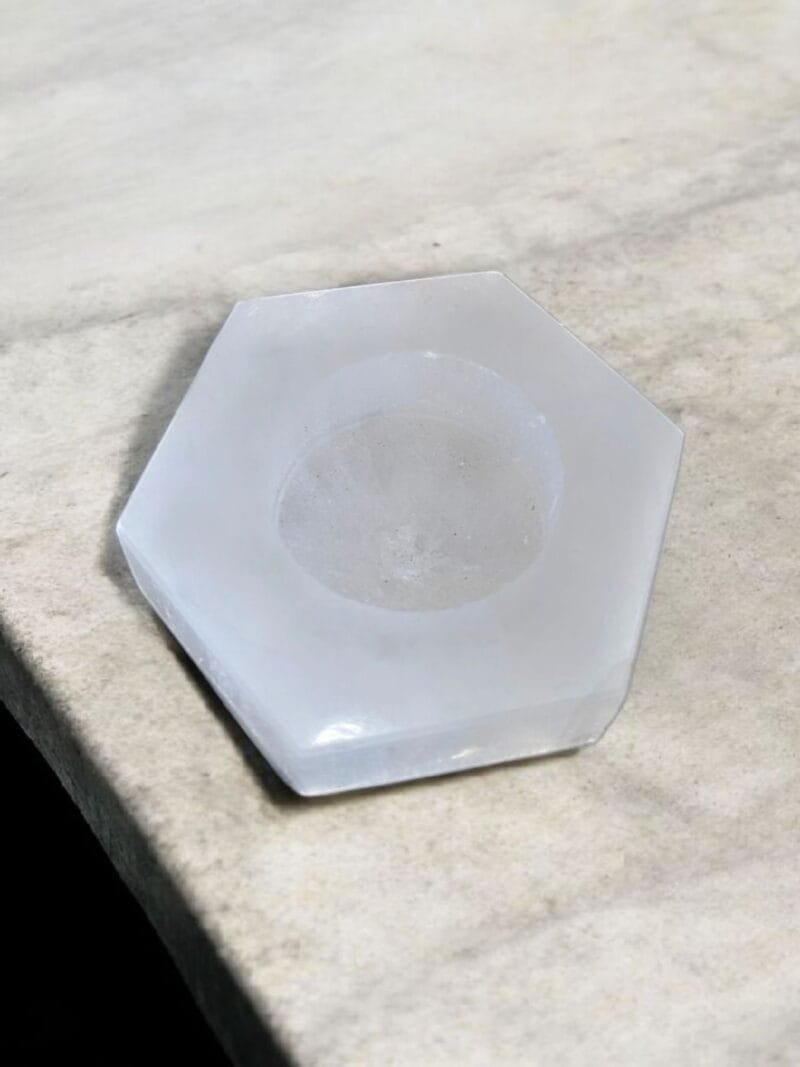 Hexagon Selenite Candle Holder
