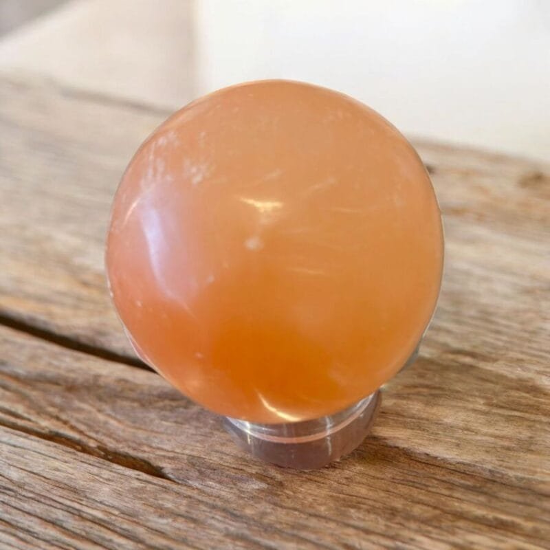 Orange Selenite Sphere (M) w/ Stand