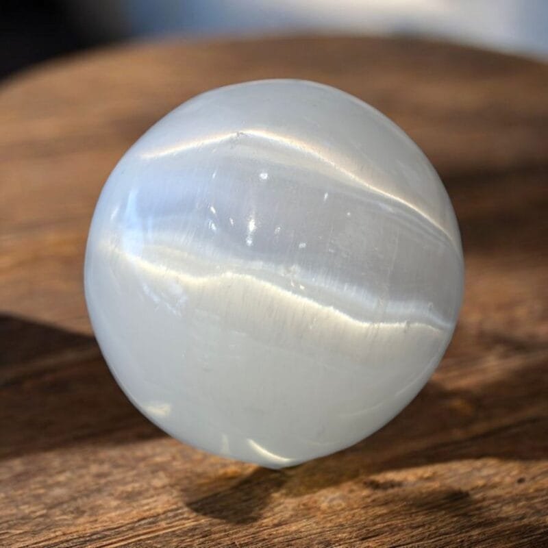 Selenite Sphere (L) w/ Stand