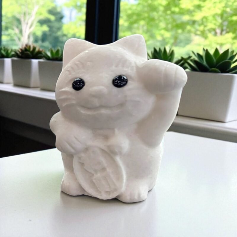 White Jade Lucky Cat (Right)