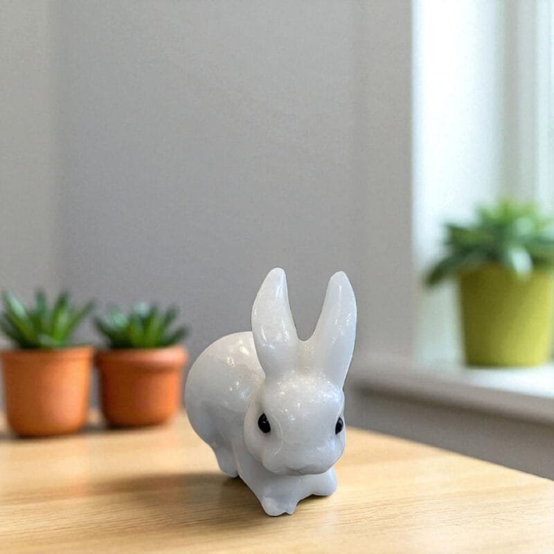 White Jade Rabbit Carving (M)