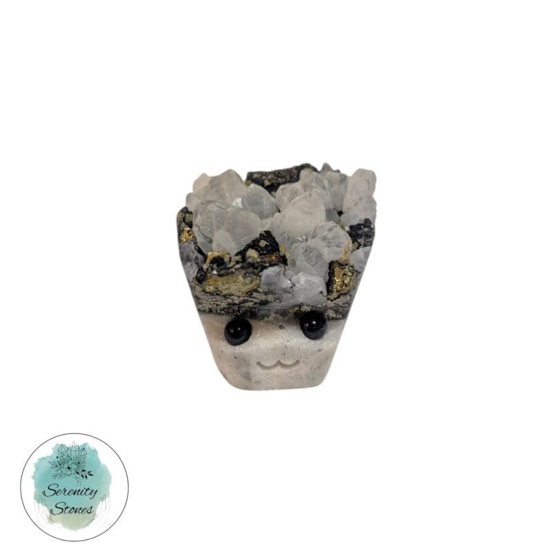 Pyrite and Quartz Hedgehog Carving
