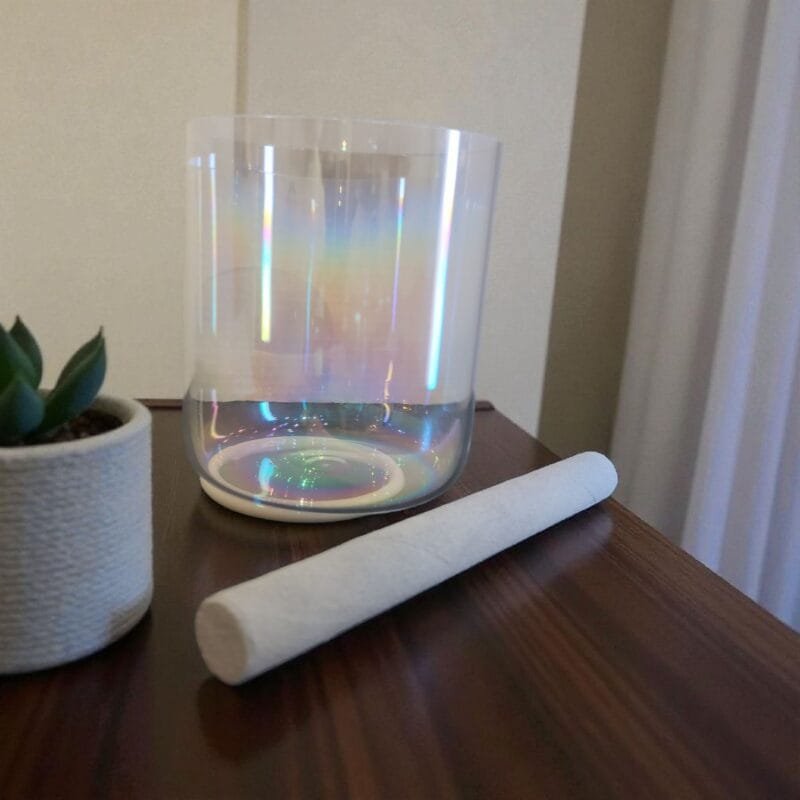 Alchemy Cosmic Light Clear Pink 6.5in E Octave 440Hz Singing Bowl