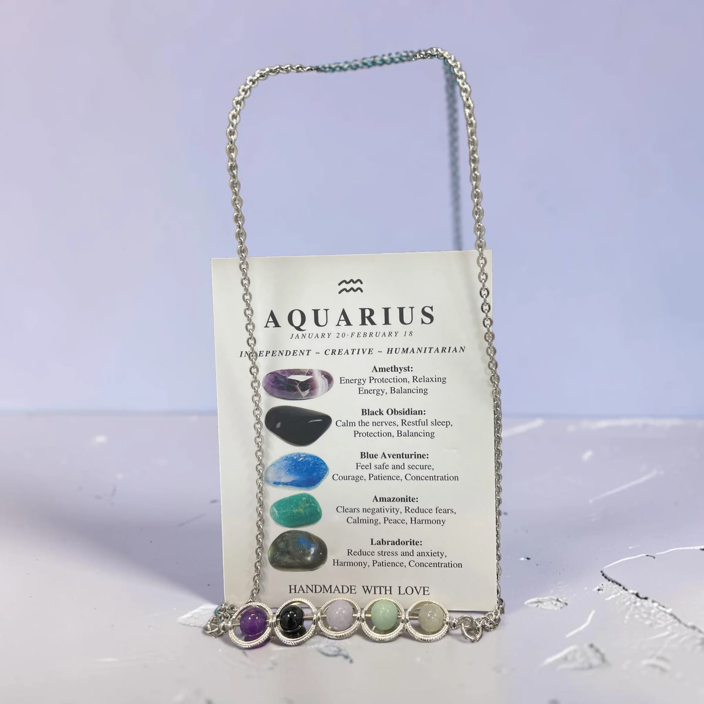 Aquarius Zodiac Sign Necklace