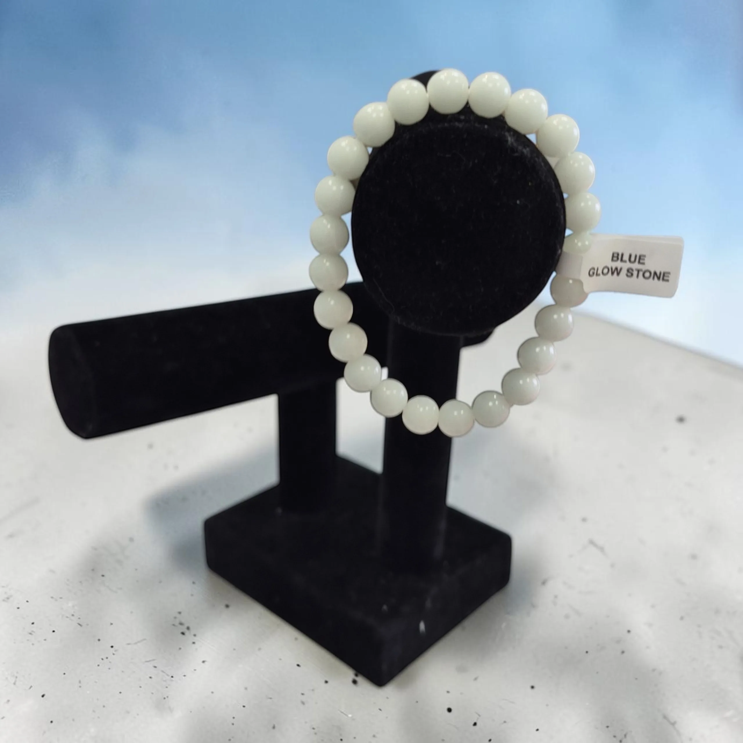 Blue Glow Stone Bracelet 8mm